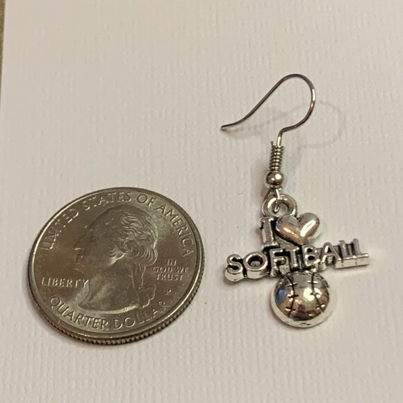 Softball Earring, Sports Earring, Softball Jewelry, Athletic Earring, Gift Idea - Picture 6 of 7